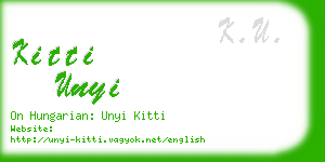 kitti unyi business card